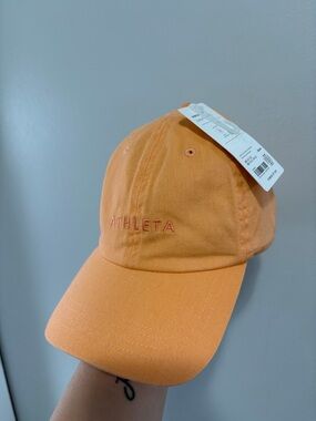 Athleta Kids Peach-Orange Embroidered Baseball Cap